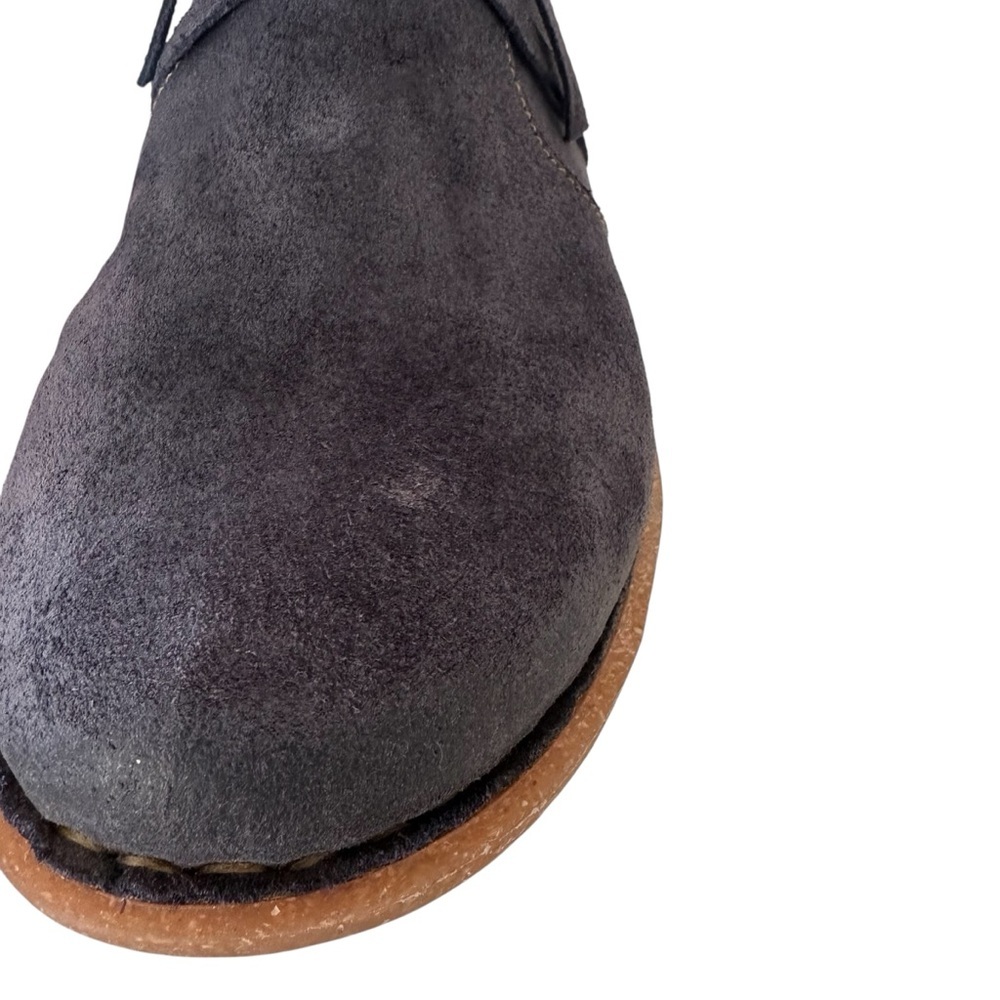 Born Navy Suede Lace-Up Ankle Booties with Tan Crepe Sole - Picture 14 of 14